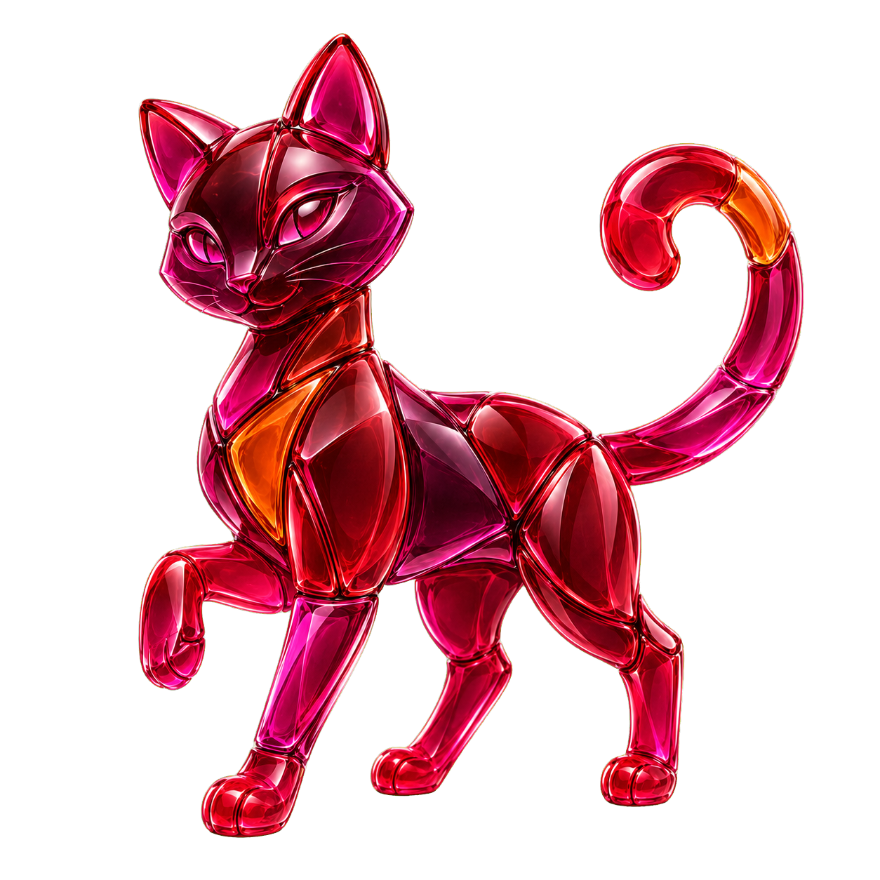 GemCat, a ruby glass cat